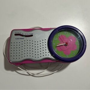 Vintage 1999 Mattel Barbie FM Clock Radio w/ Lighted Clock Face RARE FIND *READ*